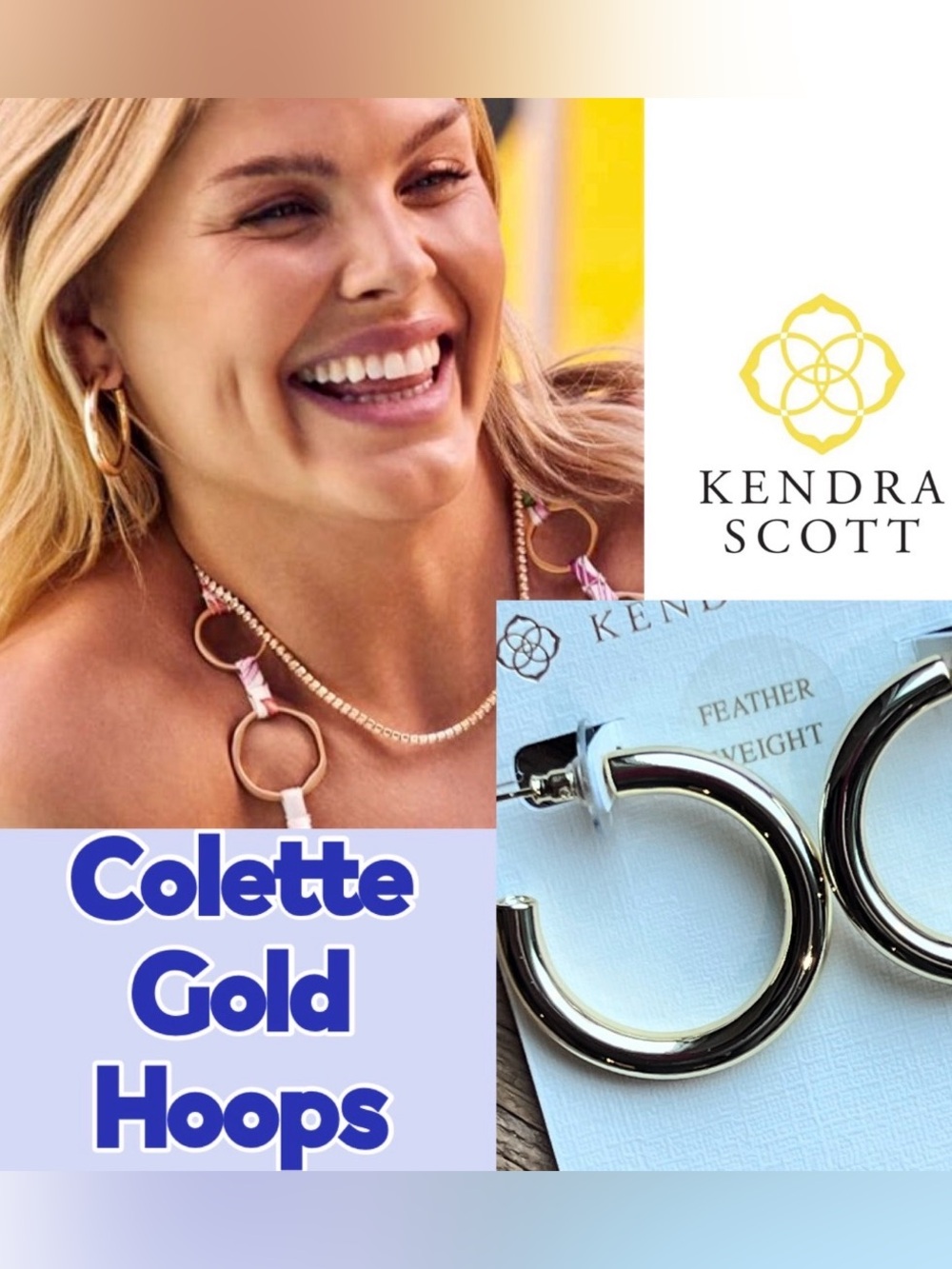 Kendra, Scott, Colette, GOLD HOOPS, Regular Size, Top Rated! NEW with Tags!